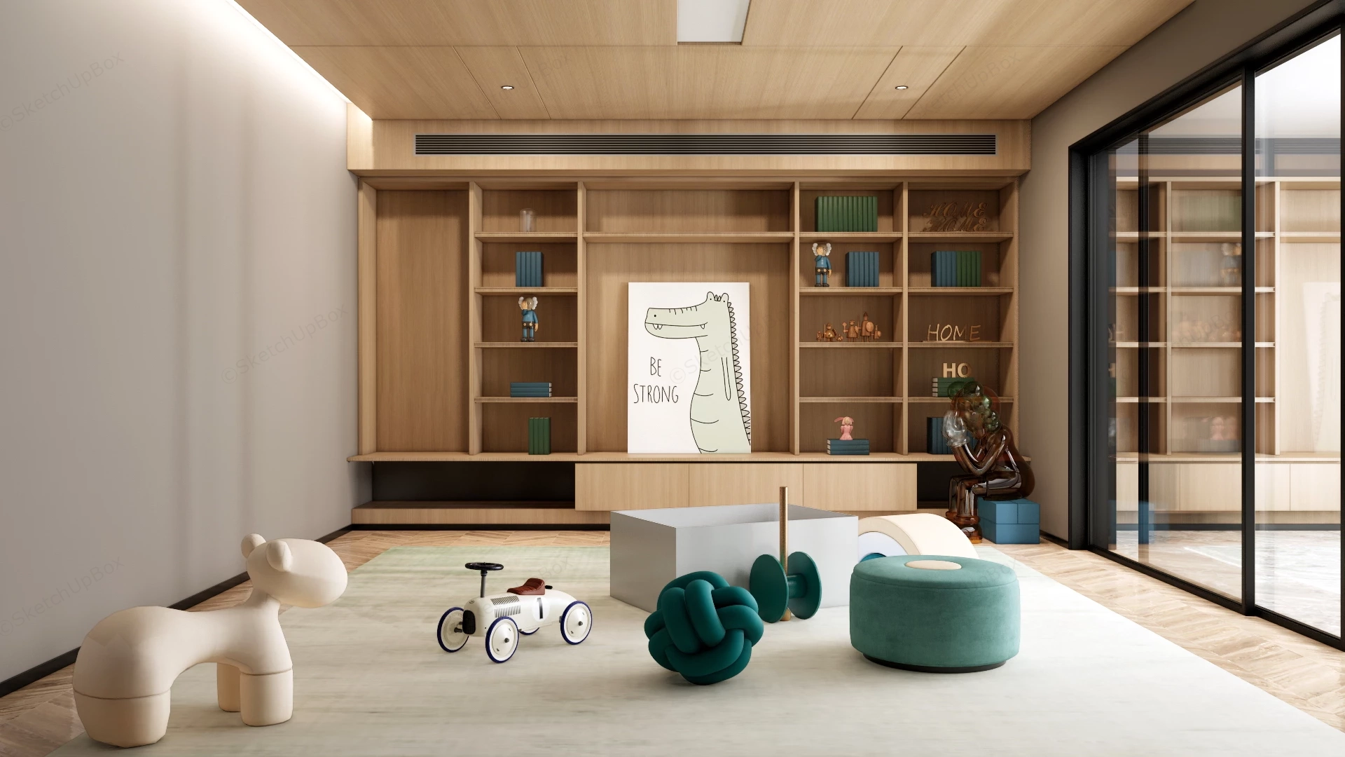 Kids Playroom Design sketchup model preview - SketchupBox