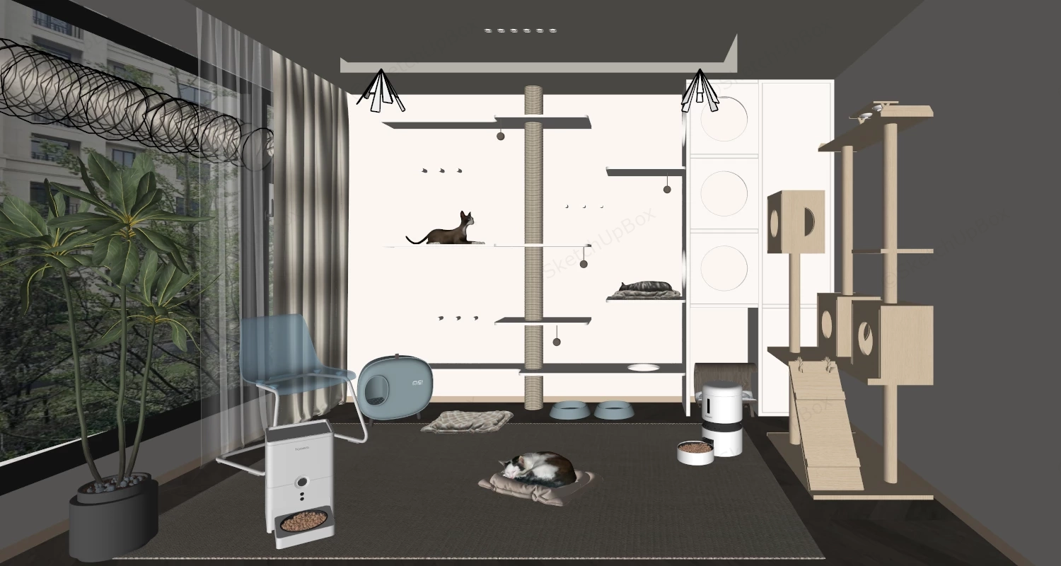 Cat Room Design Idea sketchup model preview - SketchupBox