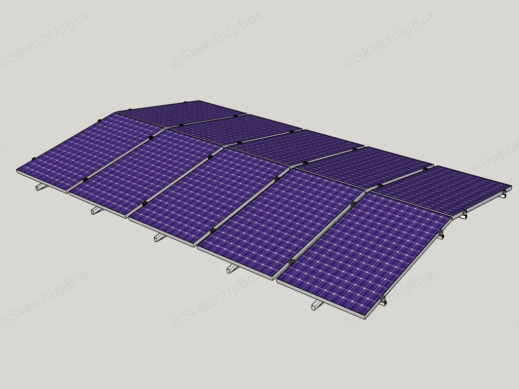 Roof Mounted Solar Panels sketchup model preview - SketchupBox