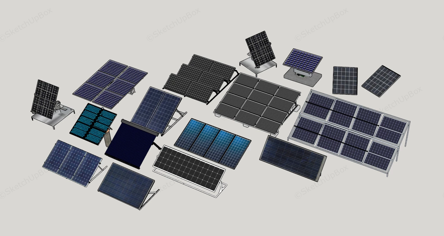 Residential Solar Panels sketchup model preview - SketchupBox