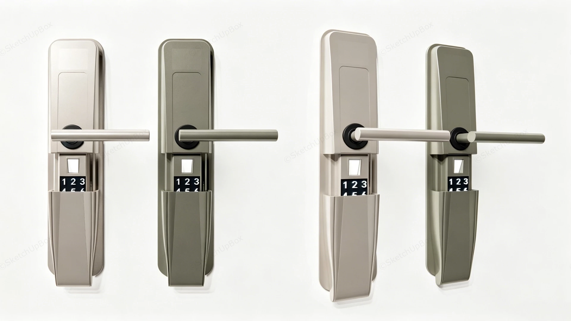 Smart Door Lock With Handle sketchup model preview - SketchupBox