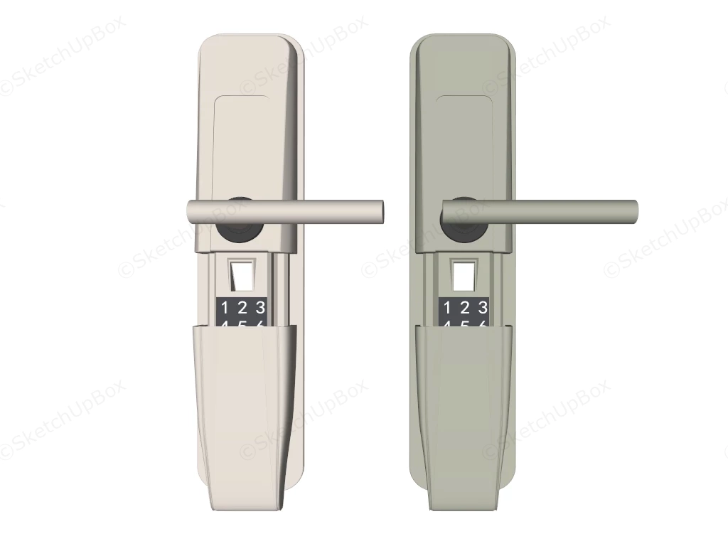 Smart Door Lock With Handle sketchup model preview - SketchupBox