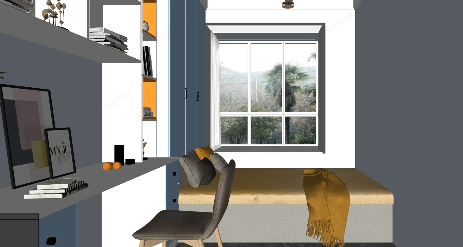 Light Blue Boys Bedroom sketchup model preview - SketchupBox
