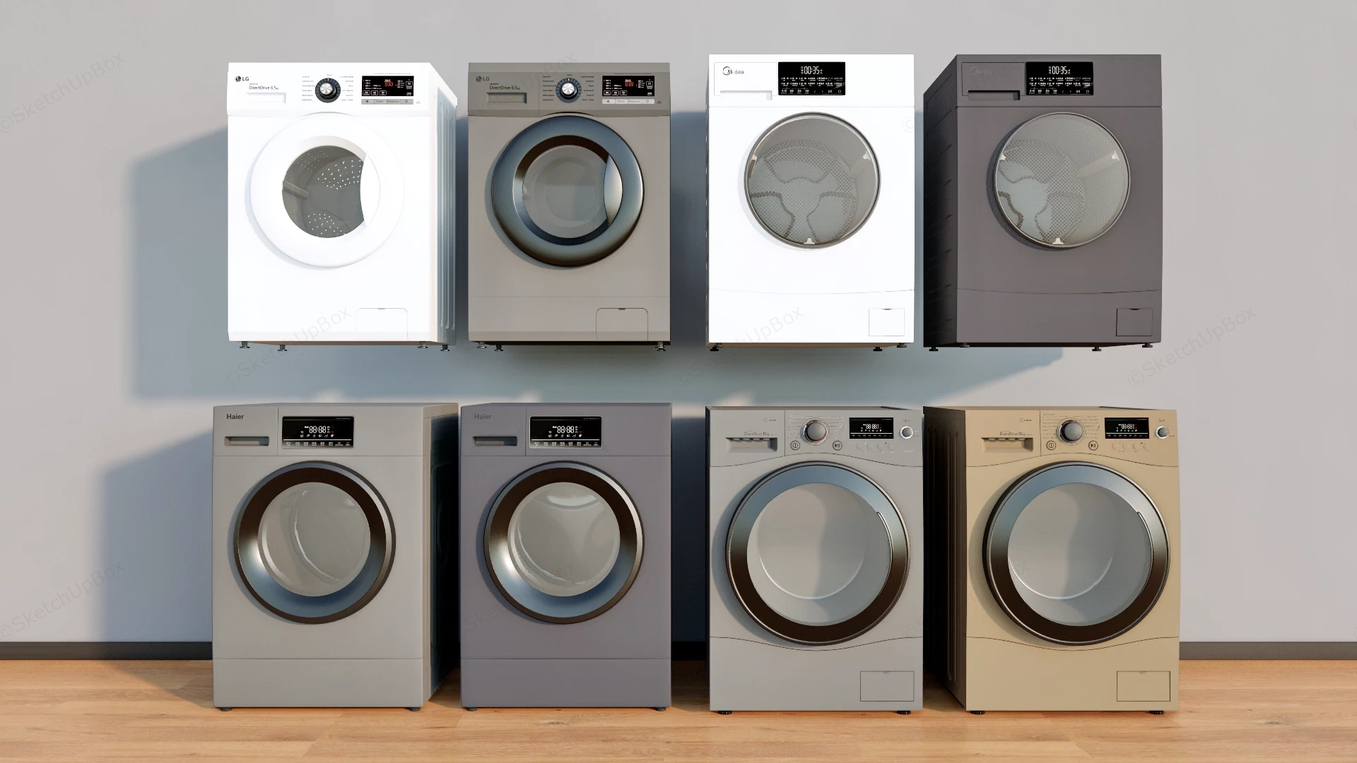 Modern Washing Machines sketchup model preview - SketchupBox