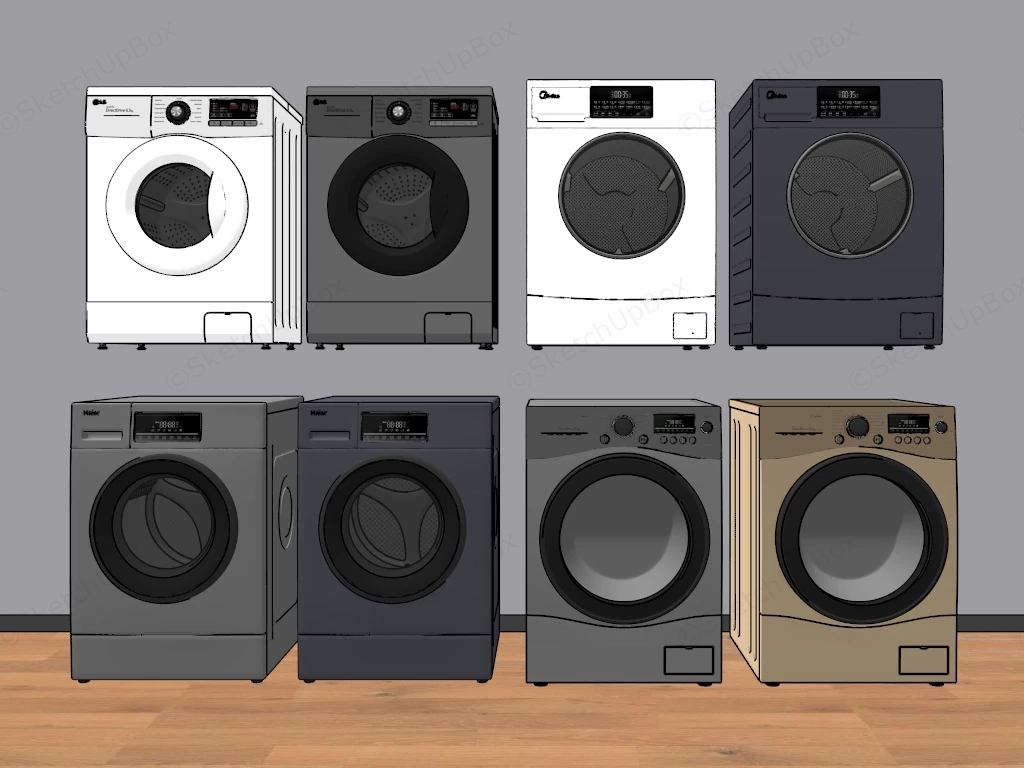 Modern Washing Machines sketchup model preview - SketchupBox
