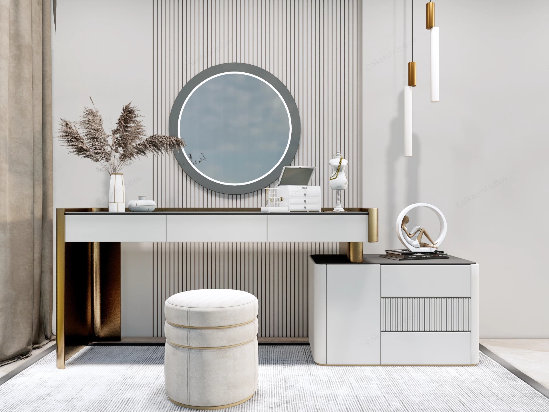 Dressing Vanity For Bedroom sketchup model preview - SketchupBox