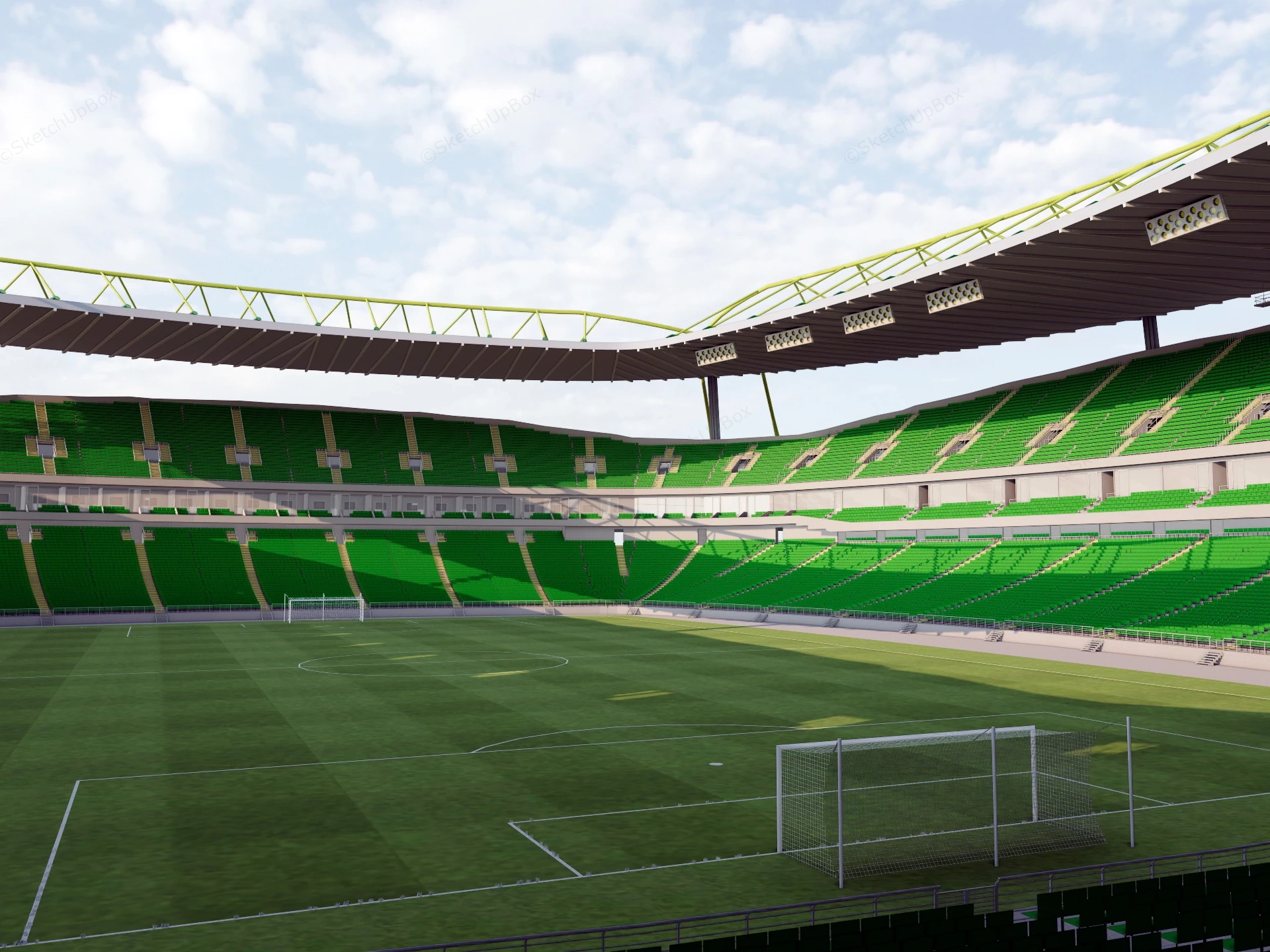 Football Stadium Architecture sketchup model preview - SketchupBox