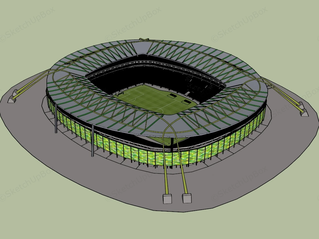 Football Stadium Architecture sketchup model preview - SketchupBox