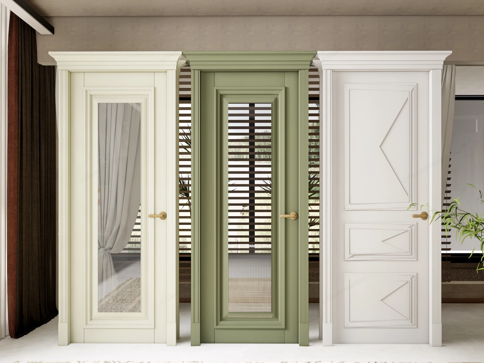 Contemporary Interior Doors sketchup model preview - SketchupBox