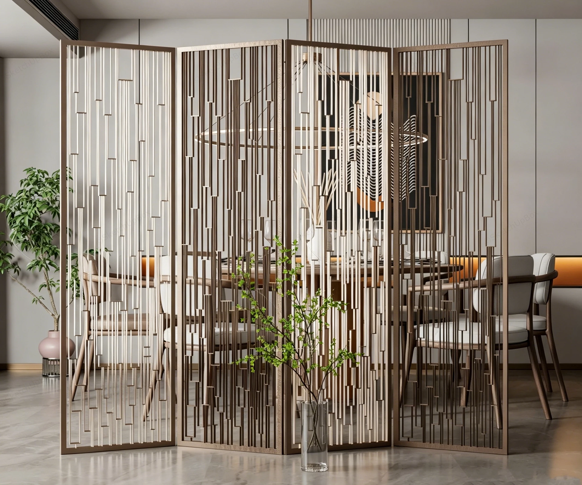 Dining Room Divider Screen Idea sketchup model preview - SketchupBox