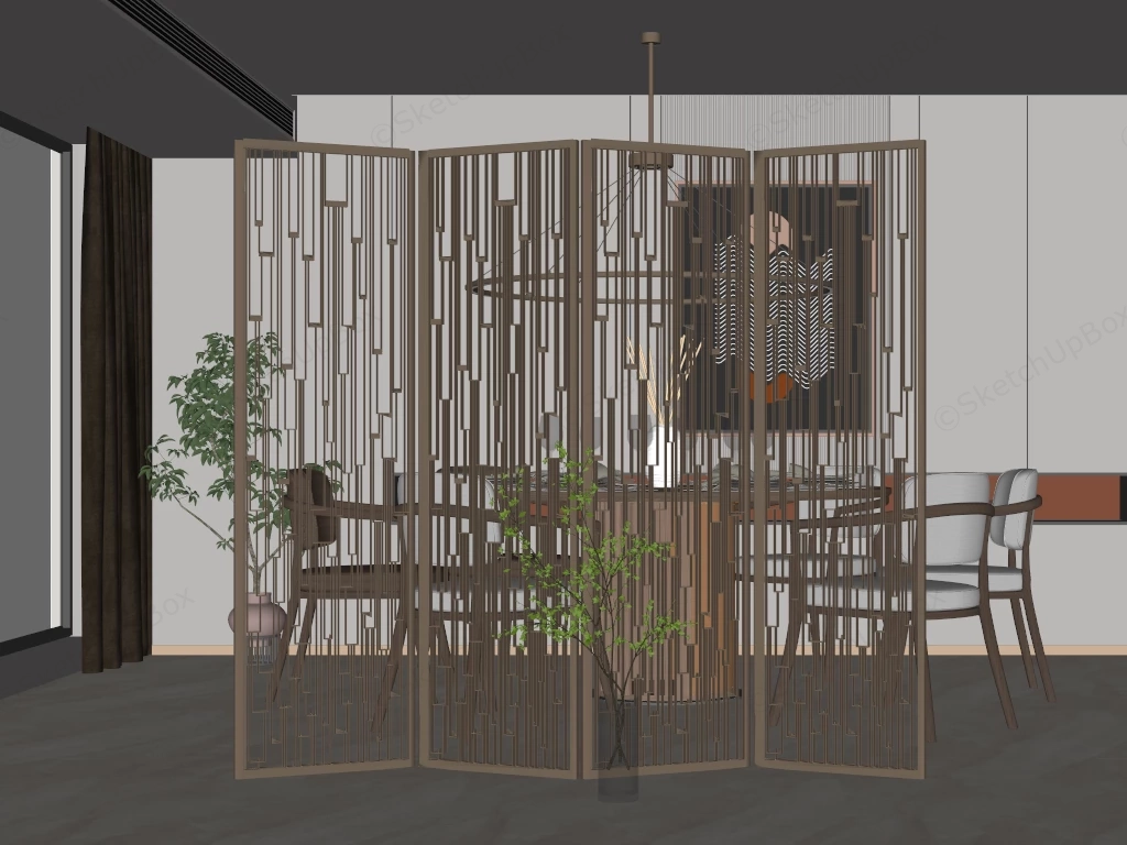 Dining Room Divider Screen Idea sketchup model preview - SketchupBox