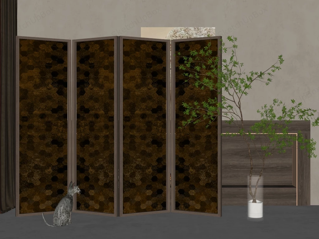 Folding Screens Room Divider sketchup model preview - SketchupBox