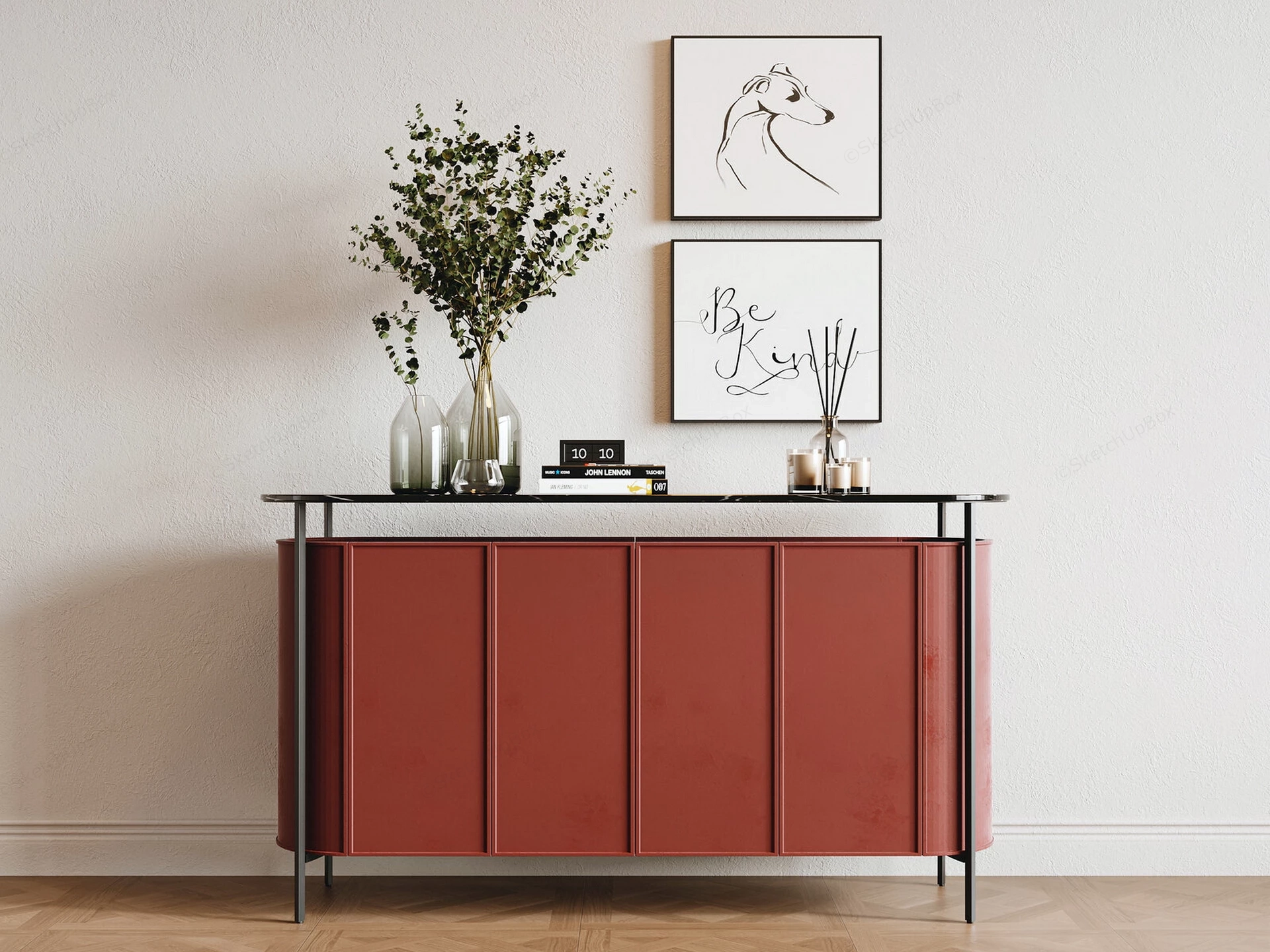 Living Room Accent Cabinet sketchup model preview - SketchupBox