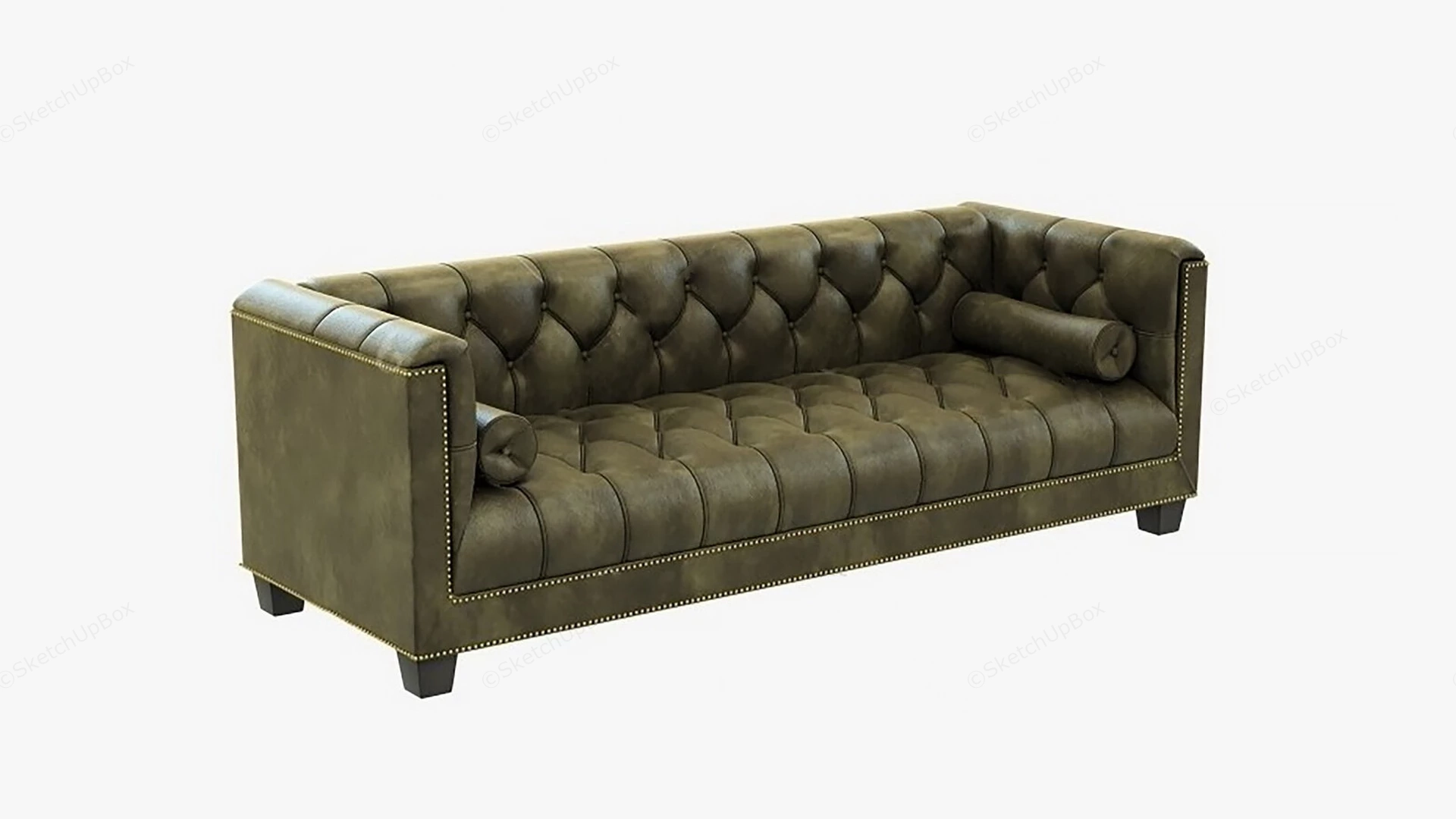 Modern Tufted Leather Sofa sketchup model preview - SketchupBox