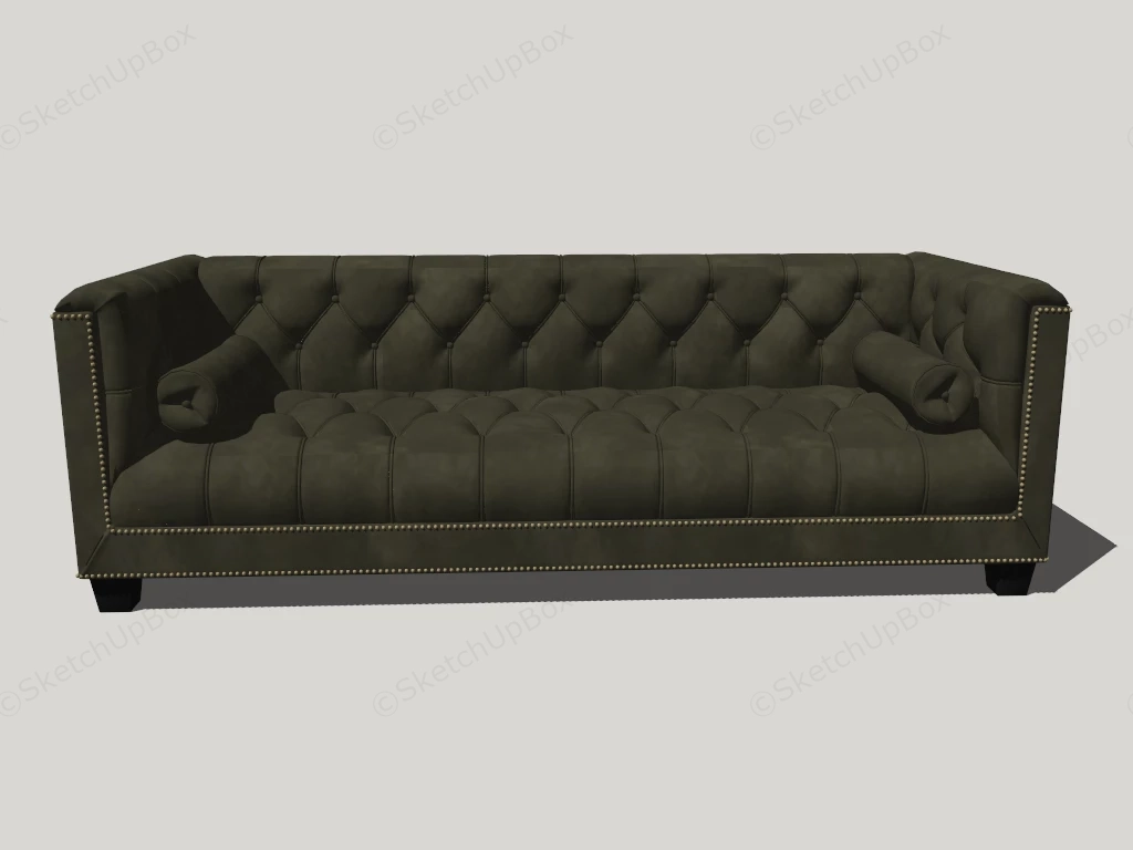 Modern Tufted Leather Sofa sketchup model preview - SketchupBox