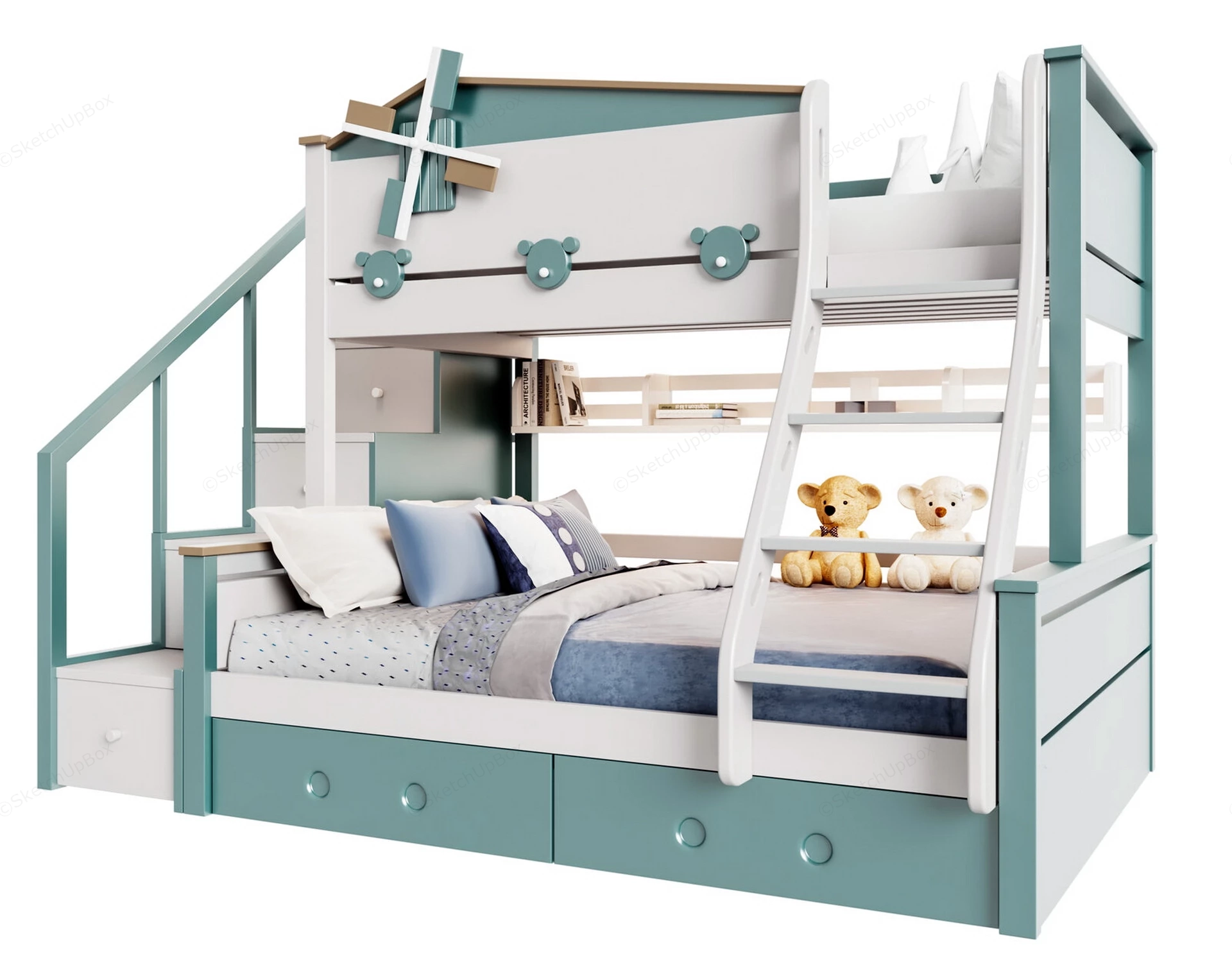 Cute Bunk Beds sketchup model preview - SketchupBox