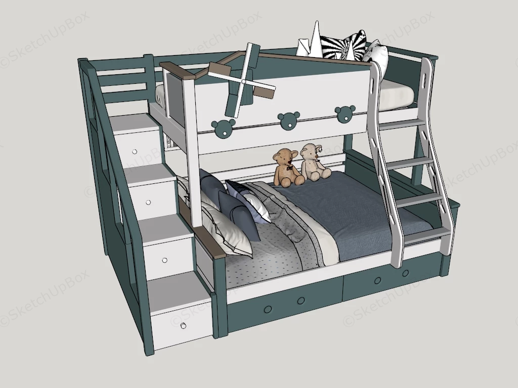 Cute Bunk Beds sketchup model preview - SketchupBox