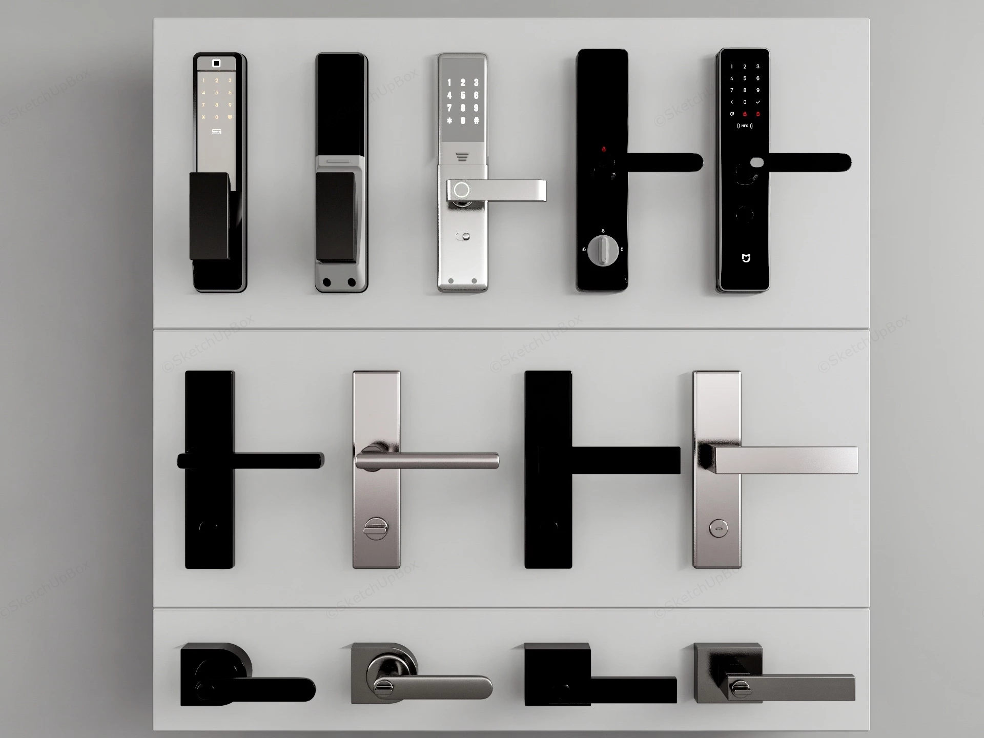 Heavy Duty Door Lock Set sketchup model preview - SketchupBox