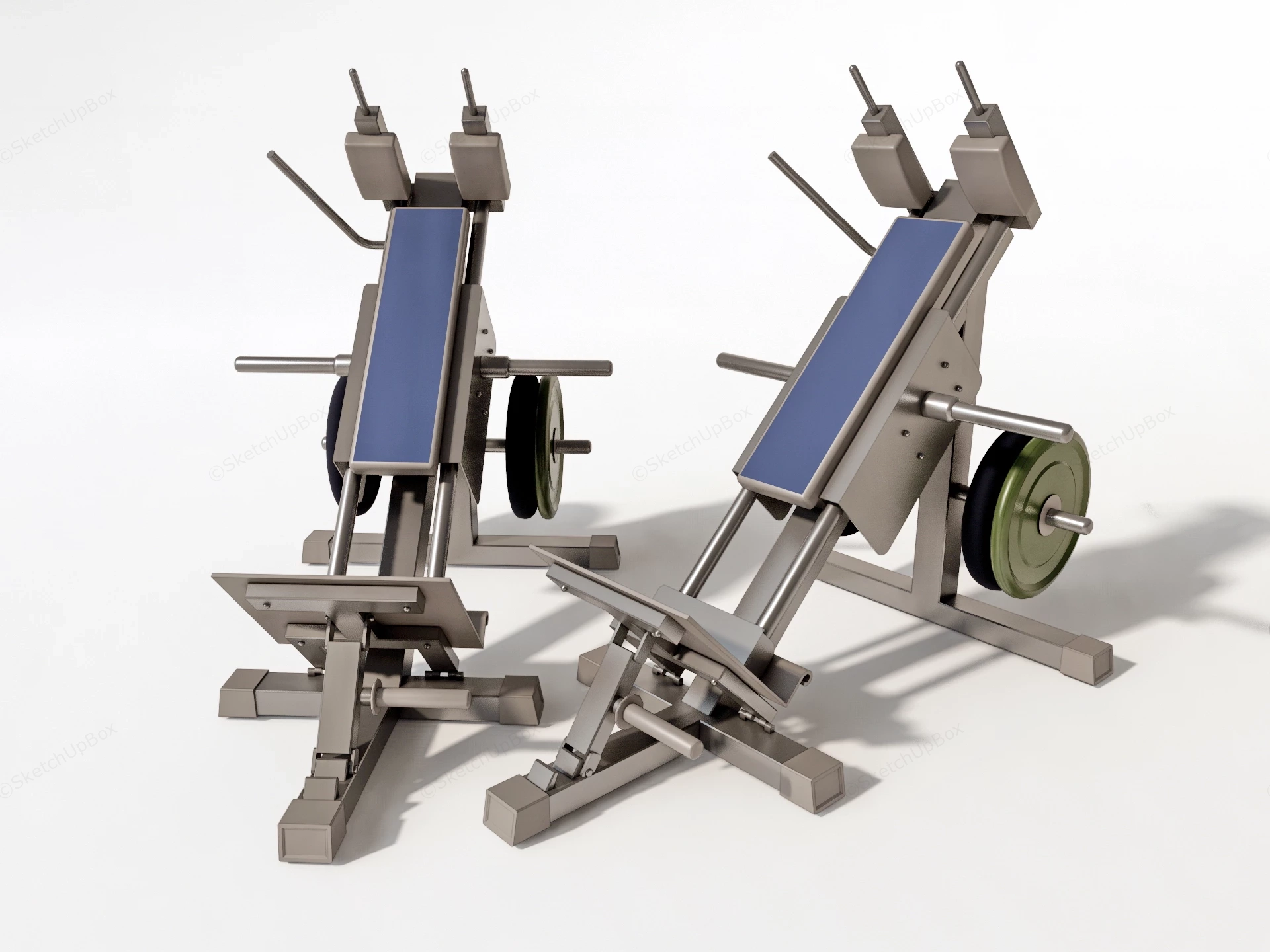 Angled Leg Press Machine sketchup model preview - SketchupBox
