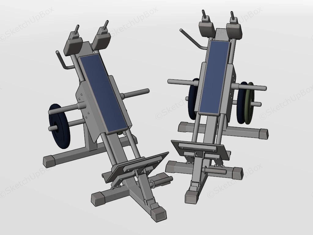 Angled Leg Press Machine sketchup model preview - SketchupBox