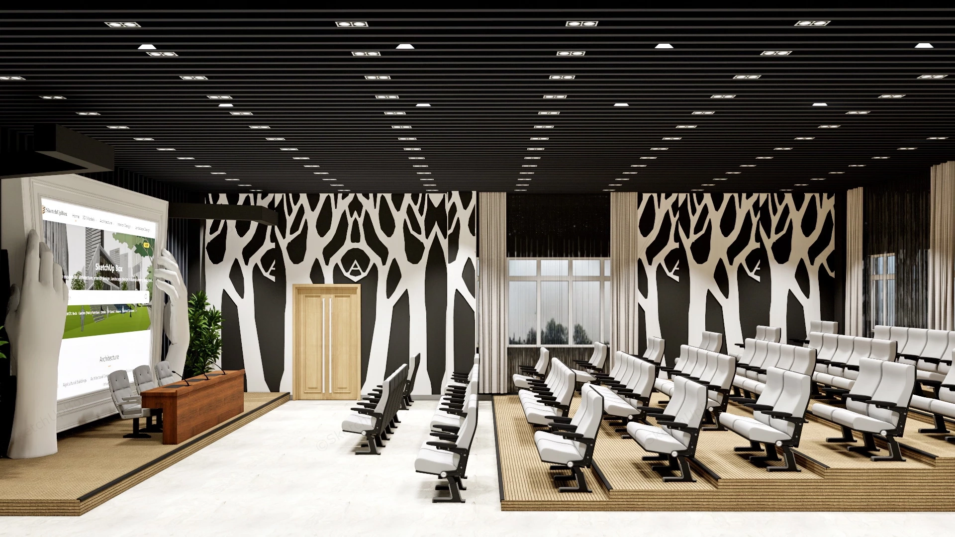 Small School Auditorium sketchup model preview - SketchupBox