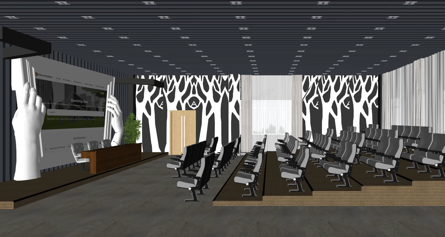 Small School Auditorium sketchup model preview - SketchupBox
