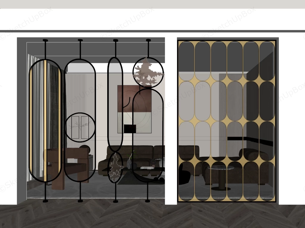 Decorative Glass Room Dividers sketchup model preview - SketchupBox