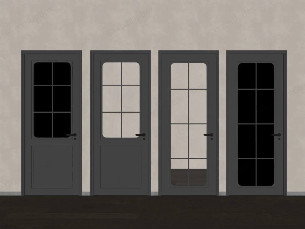 Glass Panel Interior Doors sketchup model preview - SketchupBox