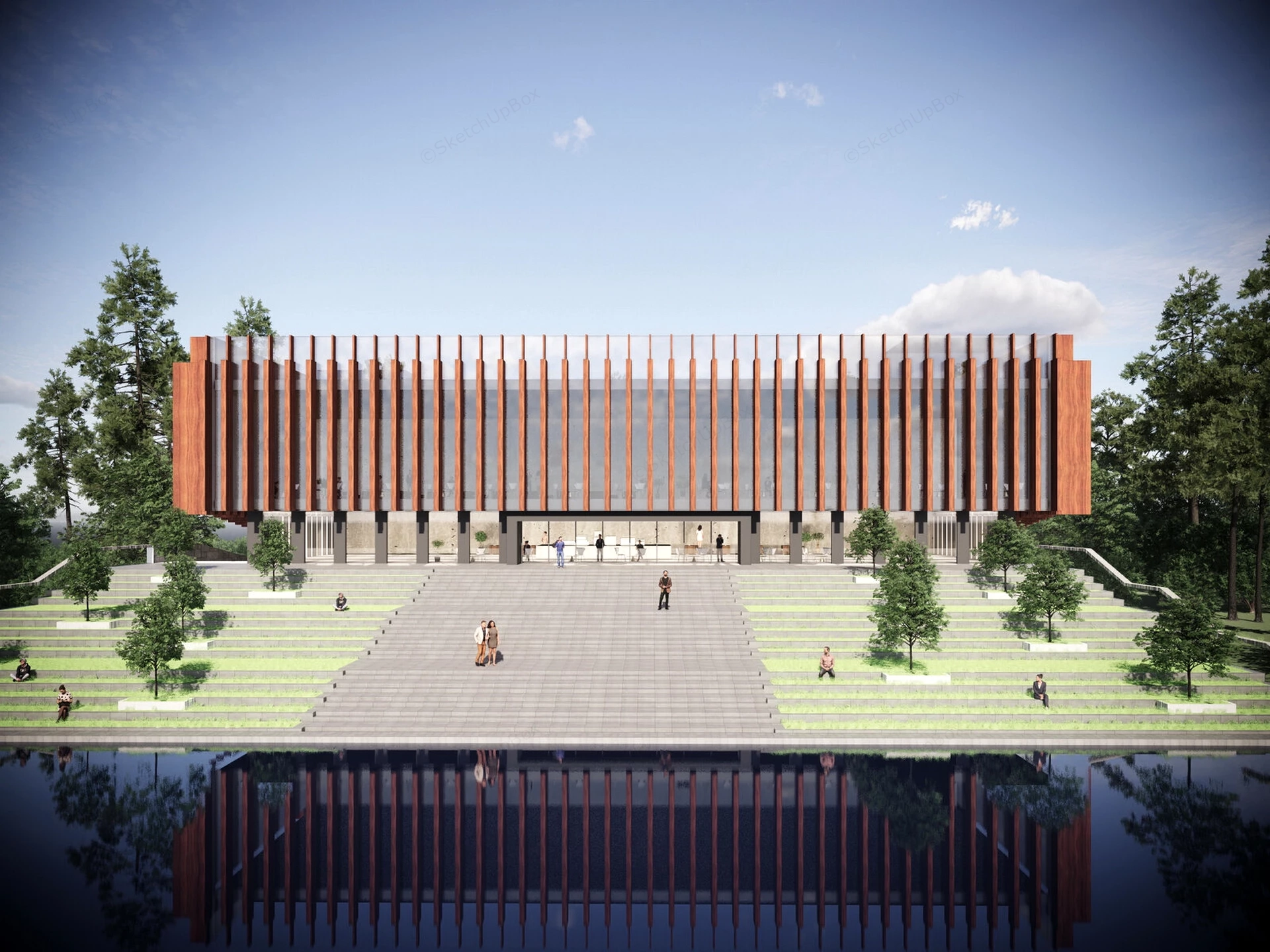 Art Gallery Architecture Design sketchup model preview - SketchupBox