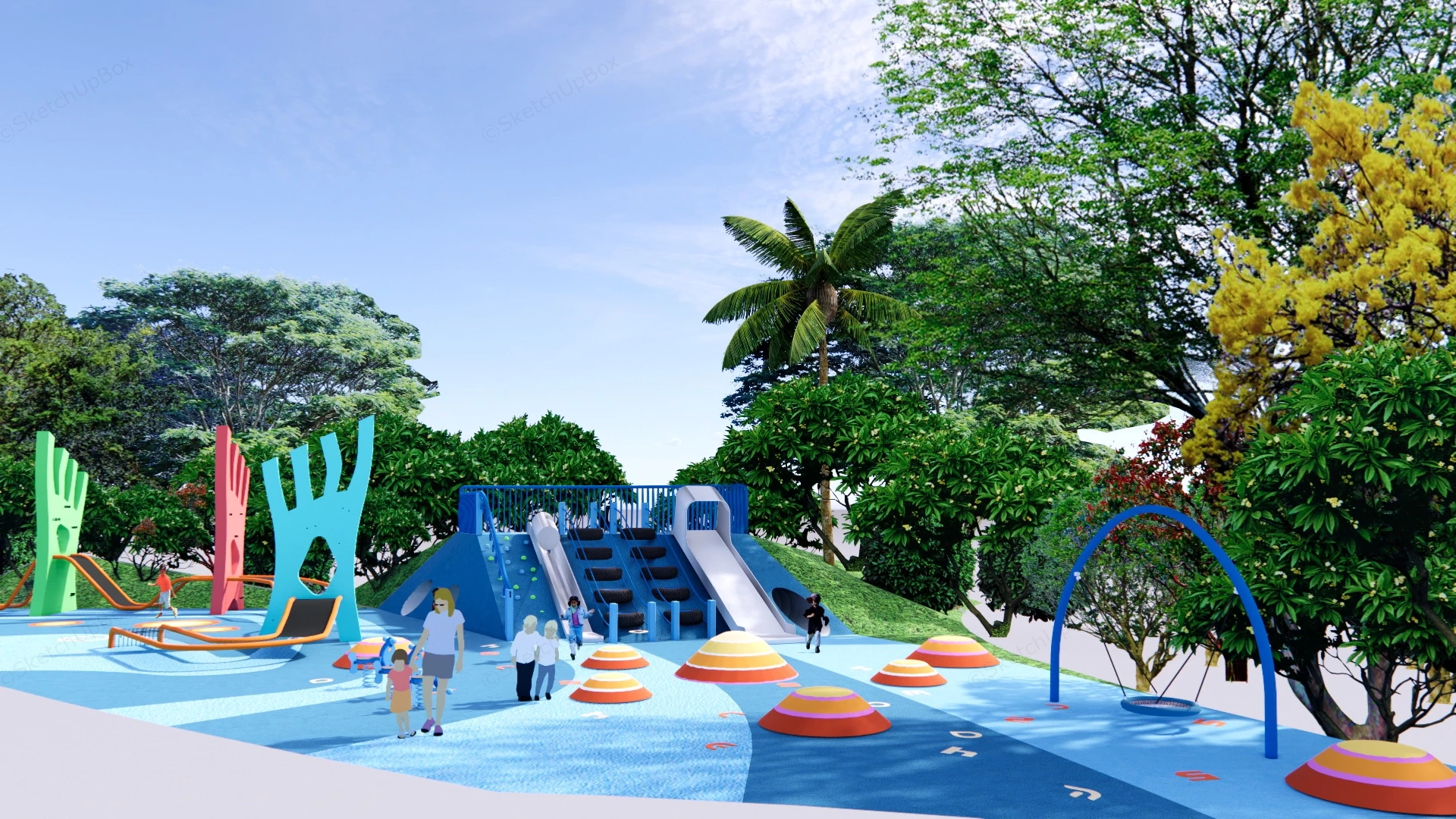 Outdoor Jungle Gym Playground sketchup model preview - SketchupBox