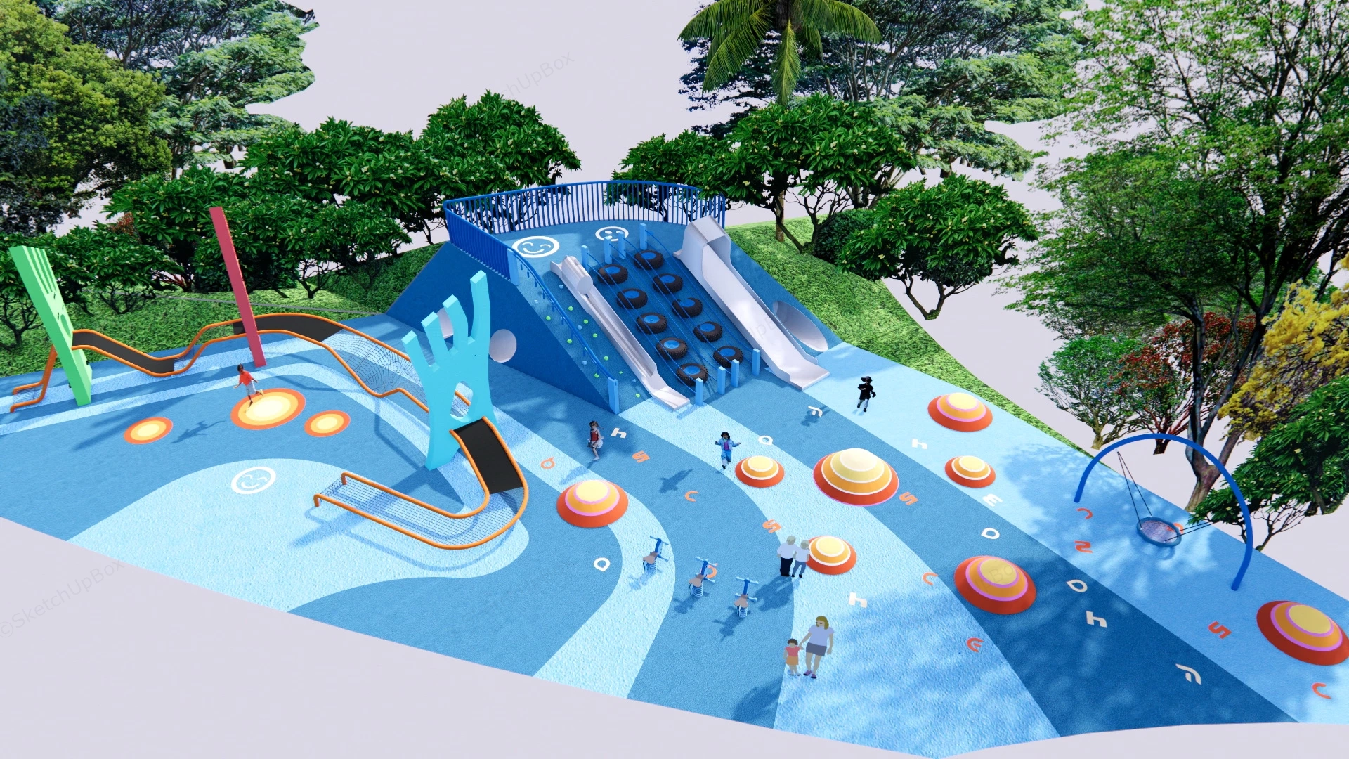 Outdoor Jungle Gym Playground sketchup model preview - SketchupBox