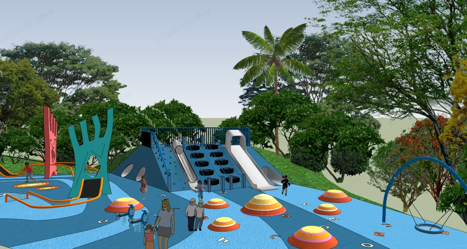 Outdoor Jungle Gym Playground sketchup model preview - SketchupBox