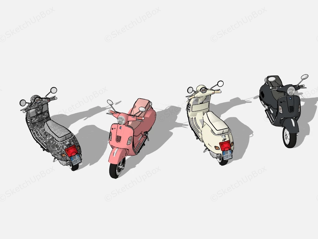 Small Motor Scooters sketchup model preview - SketchupBox