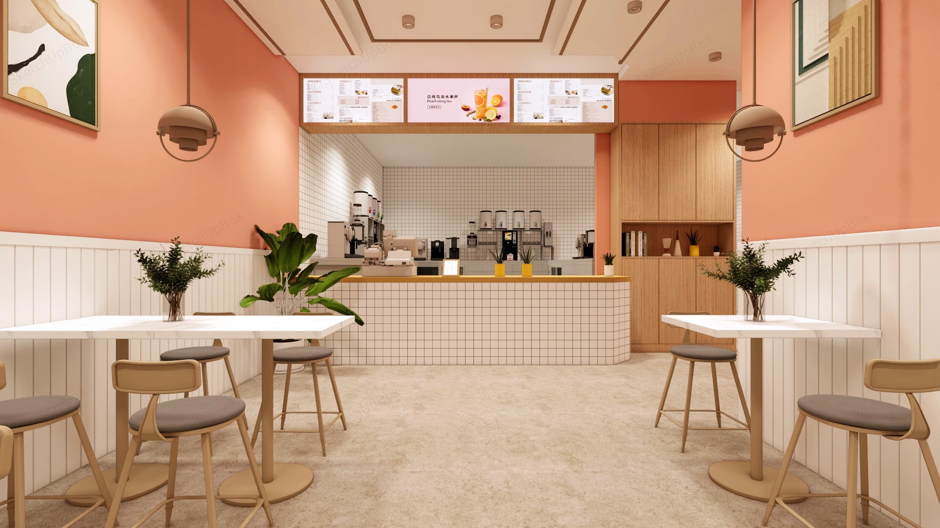 Bubble Tea And Juice Bar Design sketchup model preview - SketchupBox