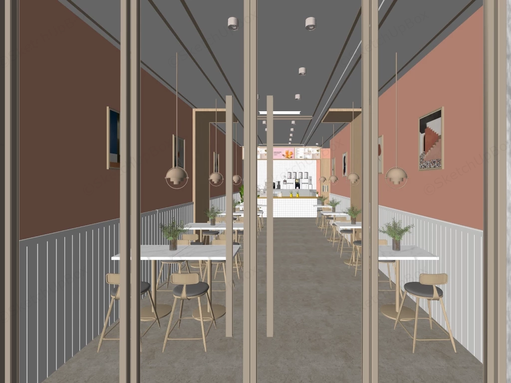 Bubble Tea And Juice Bar Design sketchup model preview - SketchupBox