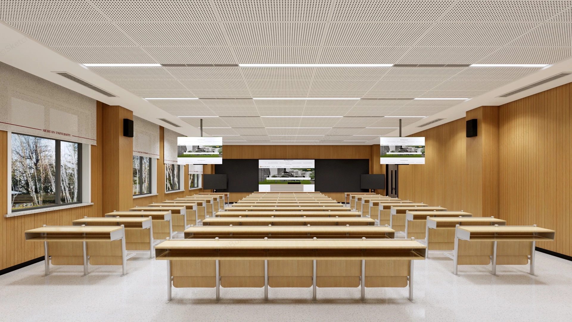 Modern College Classroom sketchup model preview - SketchupBox