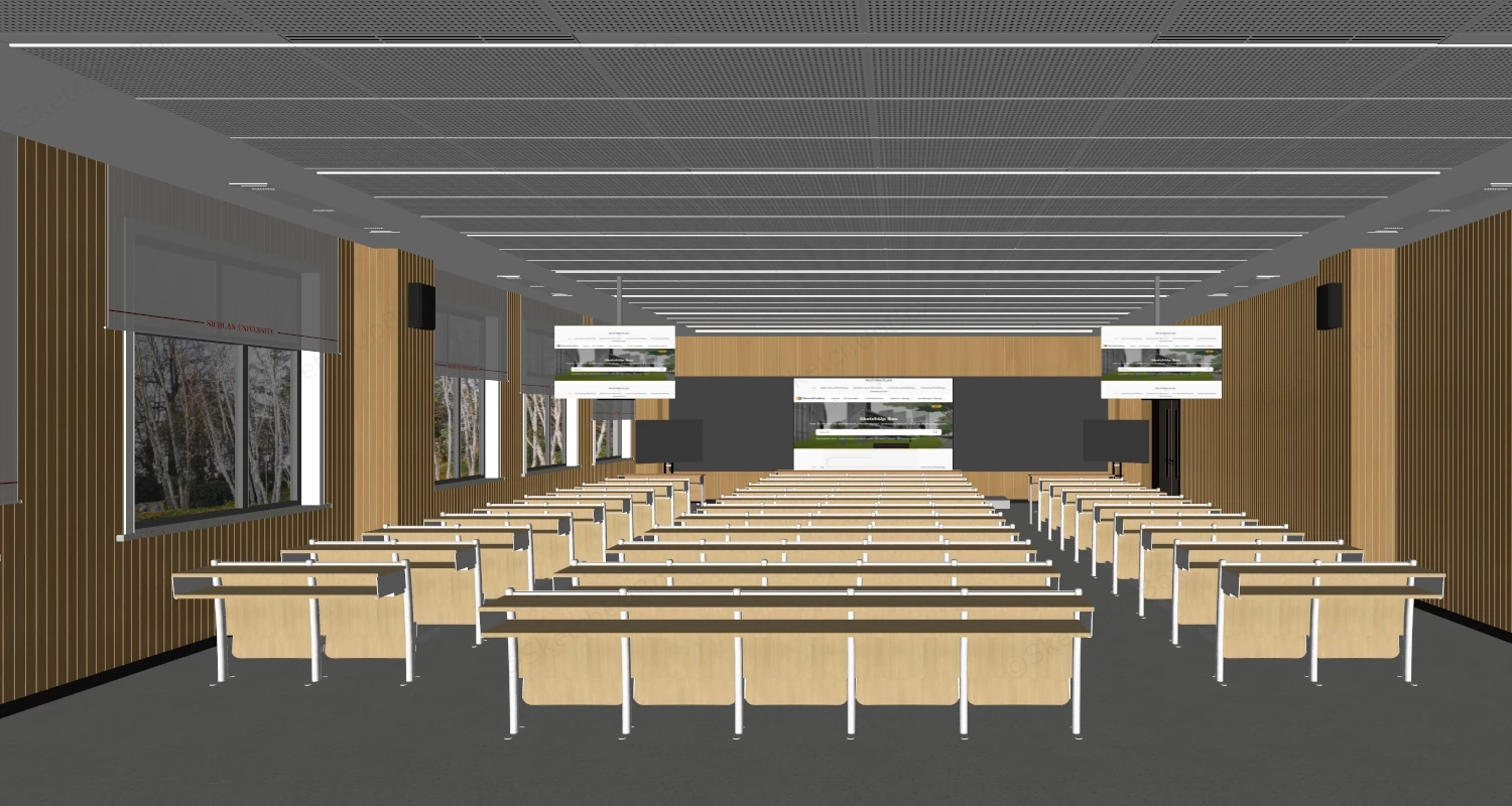 Modern College Classroom sketchup model preview - SketchupBox