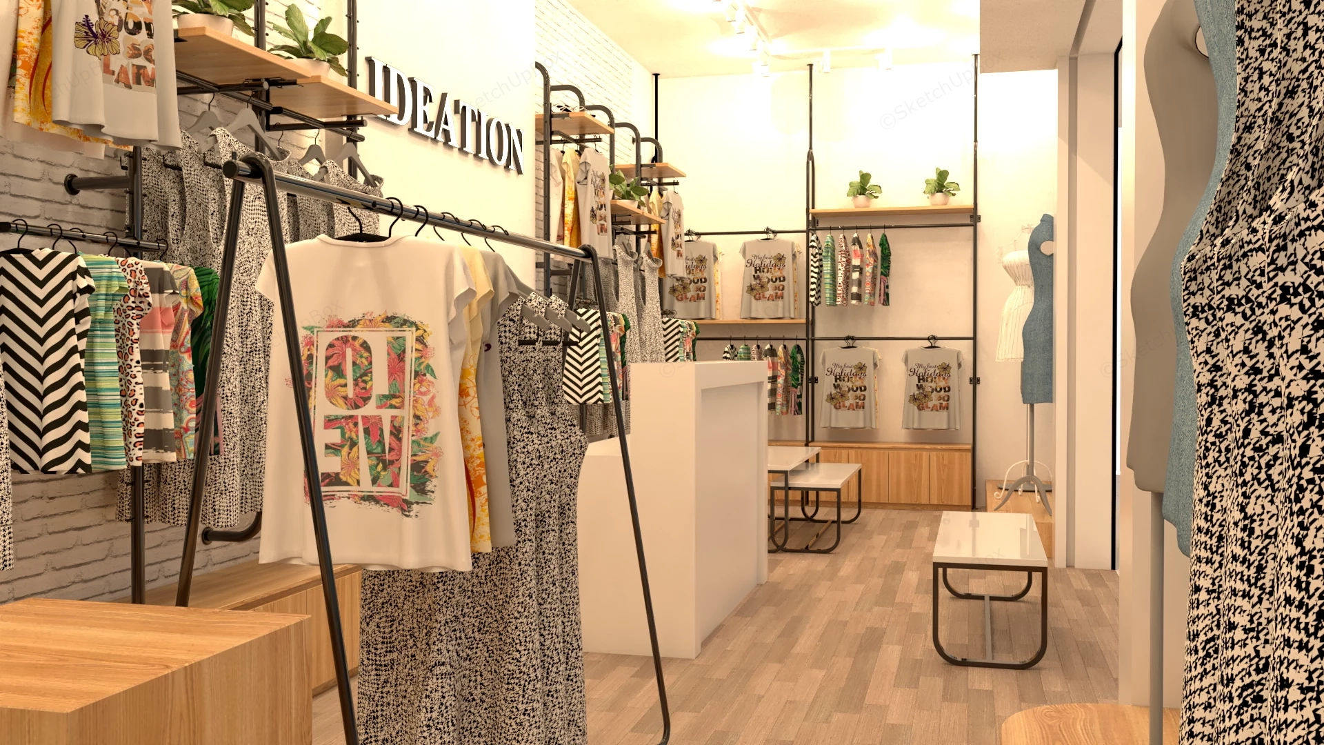 Women Fashion Clothing Store sketchup model preview - SketchupBox