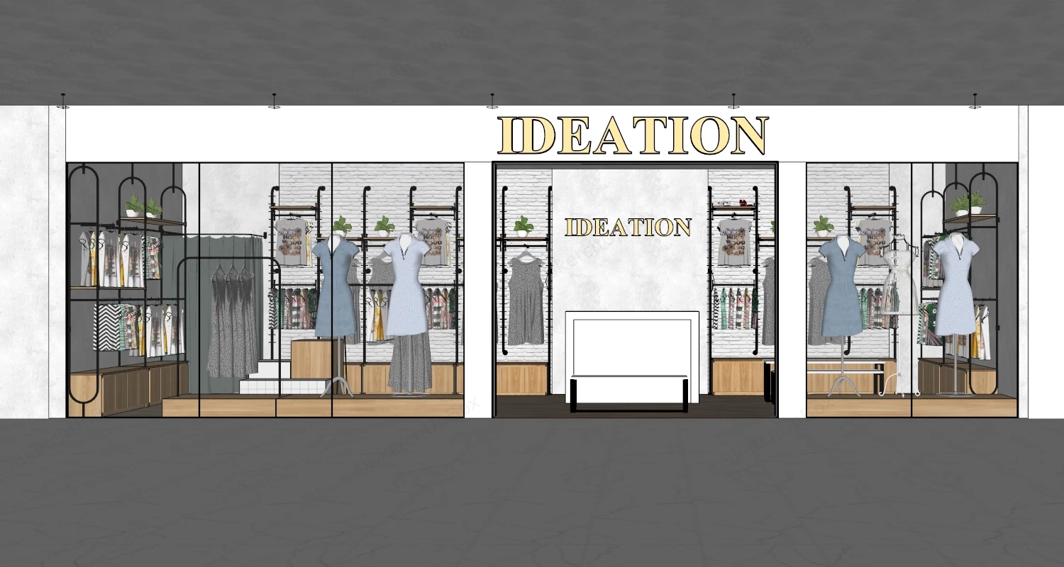 Women Fashion Clothing Store sketchup model preview - SketchupBox