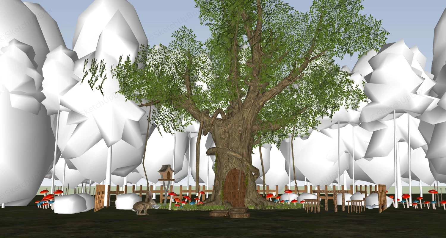 Fairy Tale Tree House sketchup model preview - SketchupBox