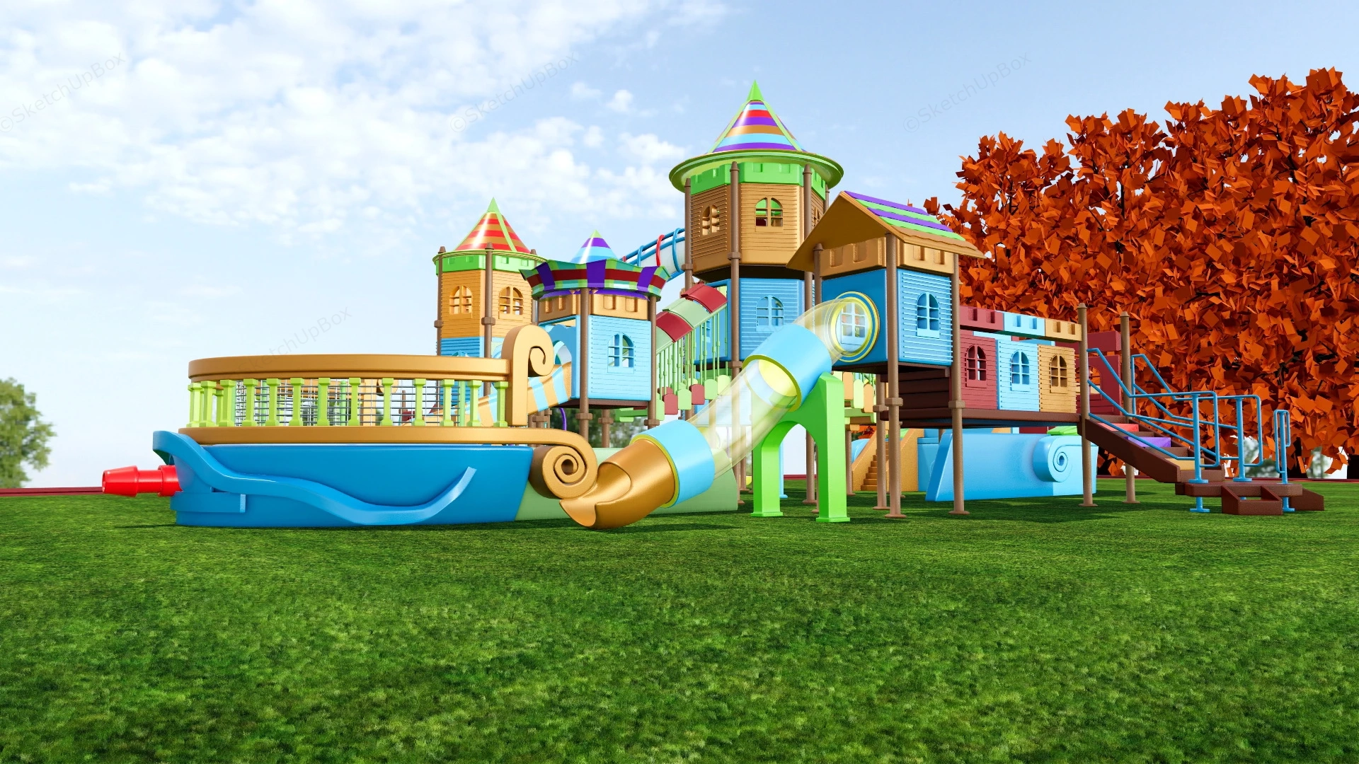 Outdoor Plastic Ship Playset sketchup model preview - SketchupBox