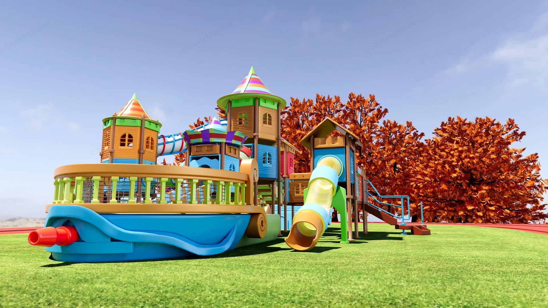 Outdoor Plastic Ship Playset sketchup model preview - SketchupBox