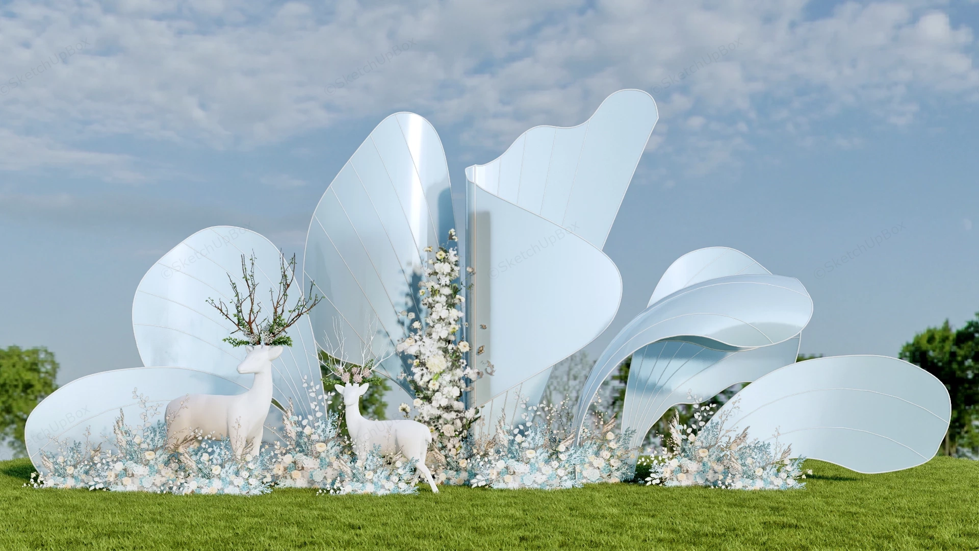 Outdoor Wedding Backdrop sketchup model preview - SketchupBox
