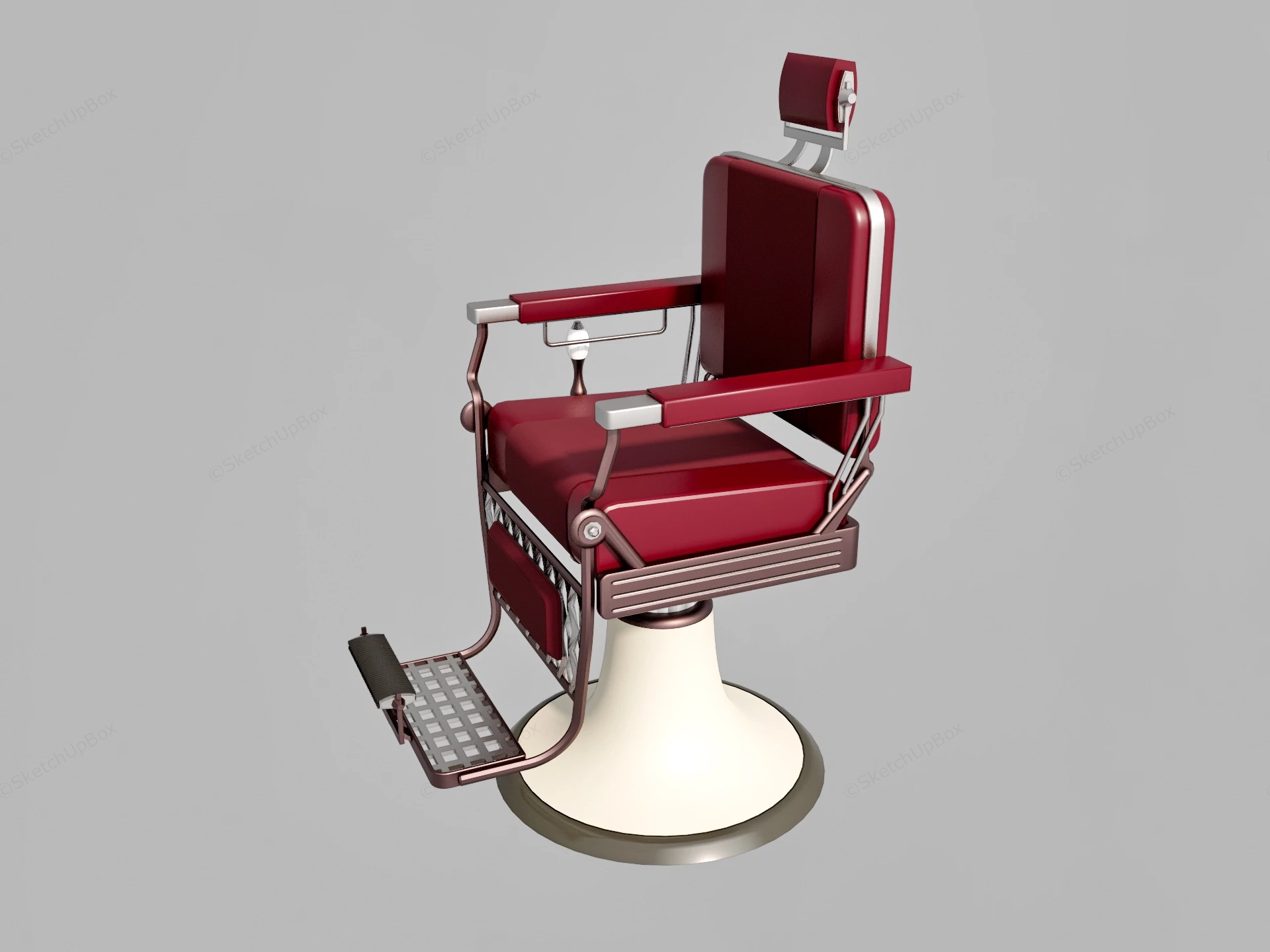 Old Barber Chair sketchup model preview - SketchupBox