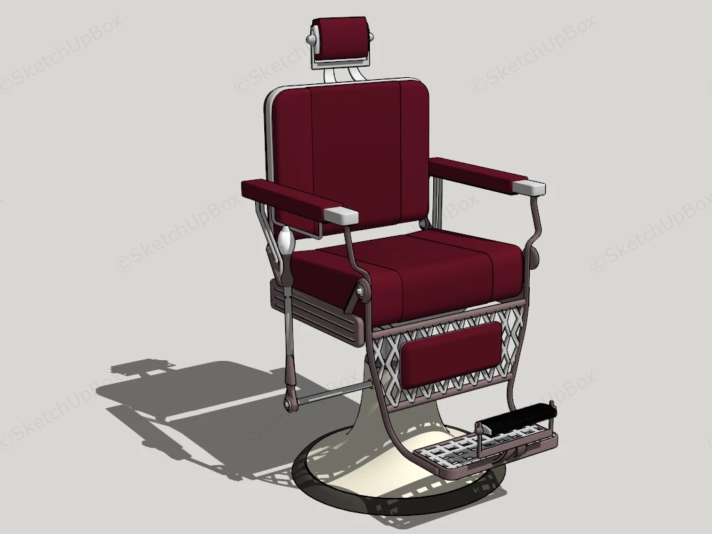 Old Barber Chair sketchup model preview - SketchupBox