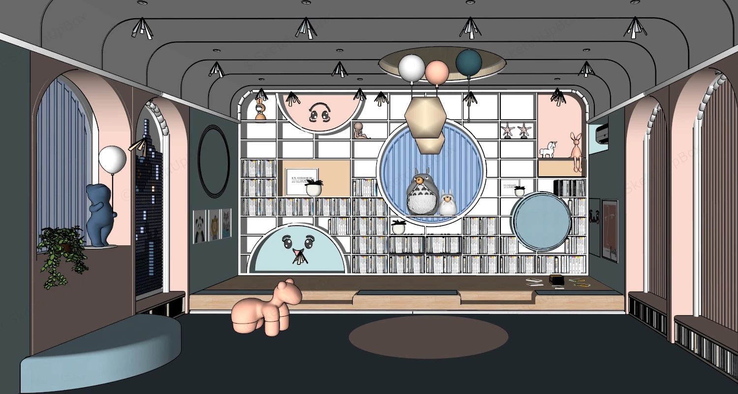 Reading Room For Kids sketchup model preview - SketchupBox