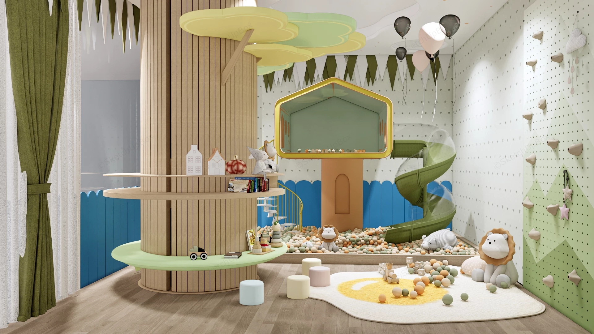 Indoor Toddler Playground sketchup model preview - SketchupBox