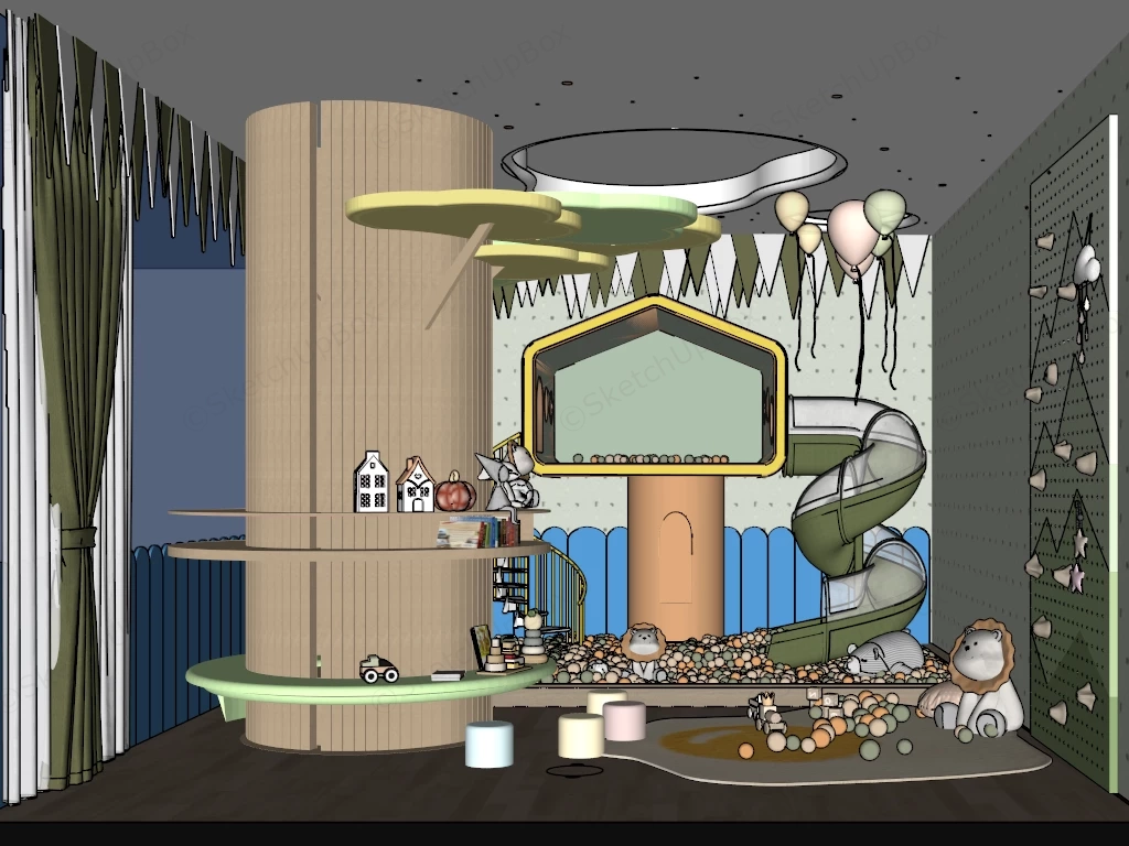 Indoor Toddler Playground sketchup model preview - SketchupBox