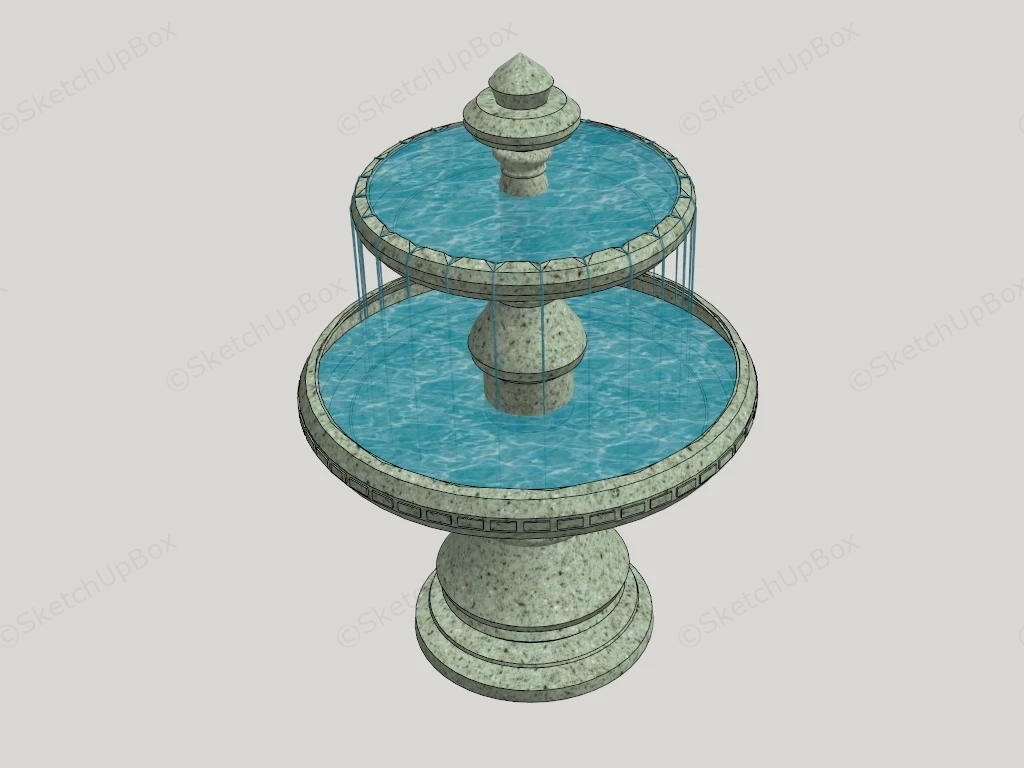 2 Tier Water Fountain sketchup model preview - SketchupBox