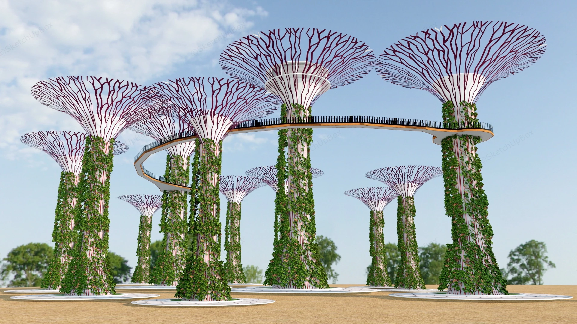 Gardens By The Bay Supertree Grove sketchup model preview - SketchupBox